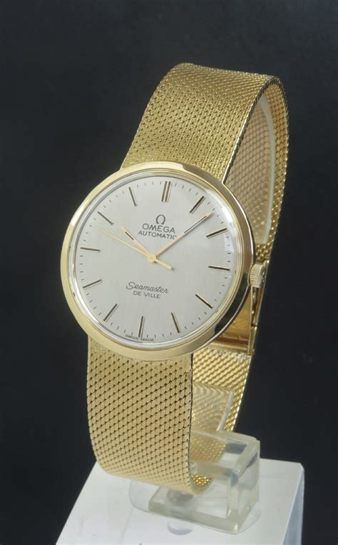 omega gold watch mens|solid 18k gold watch men's.